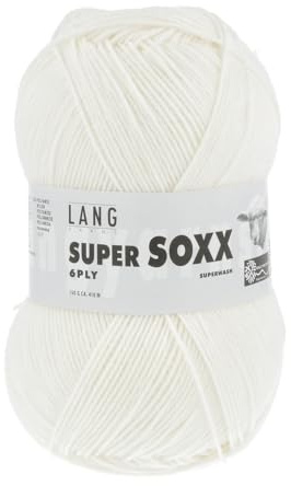 LANG YARNS Super Soxx 6-Fach/6-Ply - Farbe: Weiss (0001) - 150 g / ca. 410 m Wolle