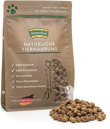 Masterfeed Brocken, Hundeleckerli, Getreidefrei, Hoher Fleischanteil (Rind, 500 g)