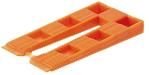 Pack of 20 – Glazing Blocks Plastic Locking Wedges Orange Spacer Wedges for Underlaying – Leveling or Aligning | 80 x 40 x 8 mm | Load Capacity 200 kg | Building Fittings from GedoTec®