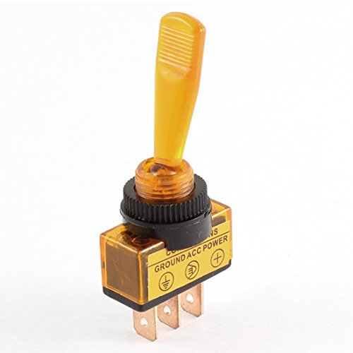 Aexit Interruttore a levetta a chiusura rapida SPST a braccio lungo CC 12V 20A giallo 12mm ID: 328989
