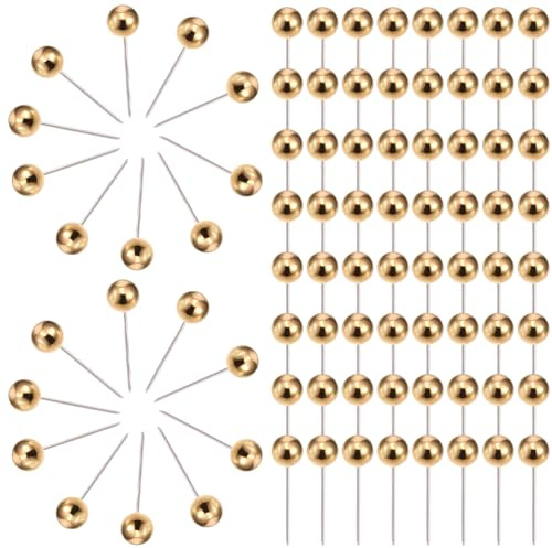 SUPVOX Punaises À TêTe Ronde DoréE en Plastique Et Acier Inoxydable ÉPingles DoréEs pour Carte Et Bureau 400 PièCes pour Maison ÉCole Et DéCoration Murale