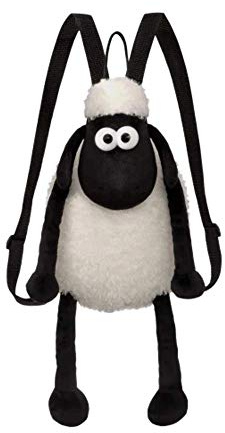 Shaun the Sheep Womens Shaun Sheep Backpack 61175 Black and White 12in Suitable for Adults Kids Plush, Black White, 33cm UK