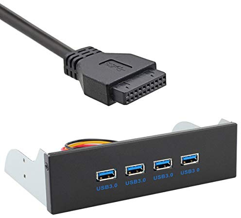 JSER U3-110 BD8-80 Xiwai USB 3.0 HUB 4 Puertos Panel Frontal a Placa Base 20Pin Conector Cable para bahía CD-ROM de 5.25 Pulgadas