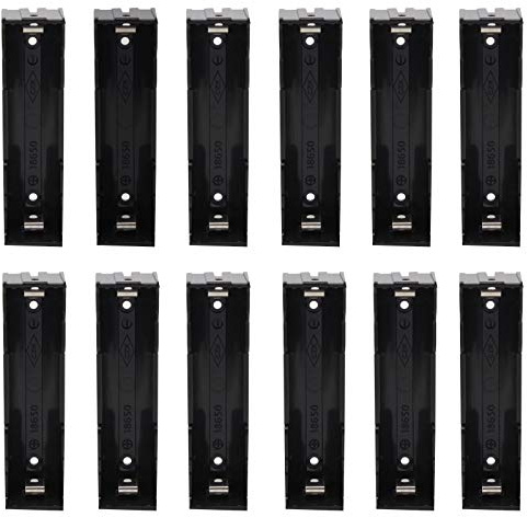 GTIWUNG 3.7V 18650 Batteria Titolare Caso Plastica Copertura della batteria Scatola di immagazzinaggio con il pin(1 Solts × 12 Pezzi)
