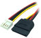 Bolwins F54S - Adaptador de alimentación (4 pines a SATA de 15 pines hembra Floppy Drive Power Cable adaptador aprox. 18 cm