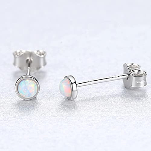 Feueropal Ohrringe Silber 925 Elegante Kleine Sterling Silber Blau Opal Hamsa Ohrstecker Für Frauen