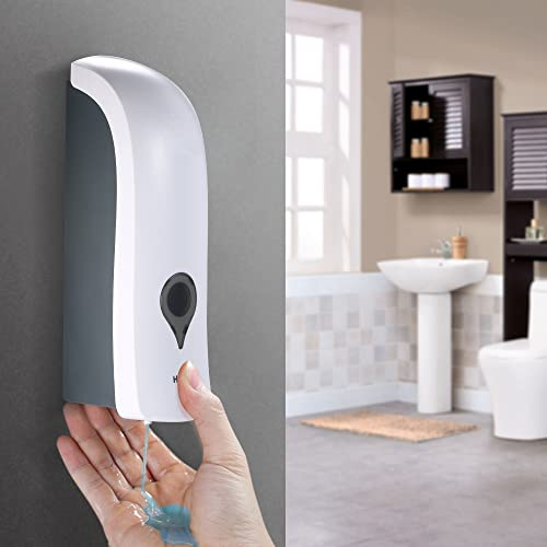Kavolet 300ml Manueller Seifenspender, Kein Bohren Wandmontage Einkopf Seifenspender, Shampoo Spender, Bad Duschgel Flüssiger Shampoo-Halter mit Klaren Fenster, White