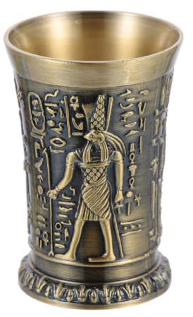 Metall Vintage Ägyptisches Schnapsglas: Ägypten Metall Weinbecher Rotwein Kelch Likör Kelch Weinkelch Becher Geprägte Gravur Schnapsglas Whiskey Home Ornamente für Tequila Wodka
