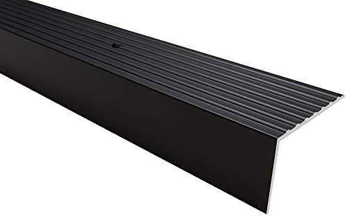 Effector Aluminium Treppenwinkel 90 cm 65x42 mm Schwarz Profil | Winkelprofil, Schwarze Optik, Stabile Ausführung