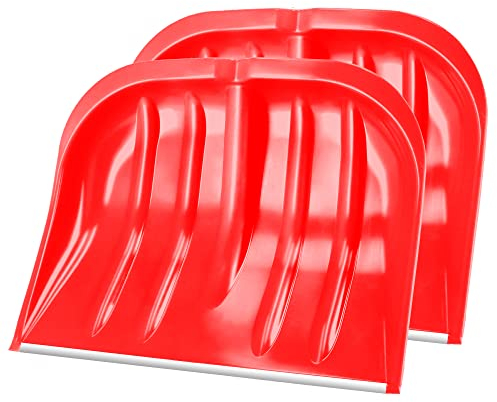 KADAX Snow Shovel, Width 49cm, Sleeveless Snow Shovel, Snow Scraper, Snow Plow, Plastic Snow Shovel, Snow Shovel (2, Red with Sheet Edge)