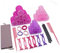 36-Piece Hair Rollers Set - Styling Kit with Hair Clips, Combs & Accessories for Effortless Curls and Volume - Medium Size (PINK RED PURPLE, Medium)