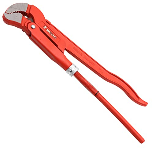WEDO Clé serre-tubes suédoise 1/2,Clé Serre Tubes Suédois Denture en S,Clé serre-tubes ultra-résistante de 235 mm,Ouverture Max 38mm,Acier CRV,Clé à Griffe pour Réparation de Plomberie