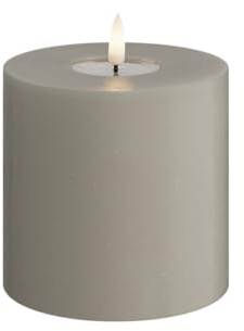 Deluxe Homeart LED-Kerze für den Innenbereich, flammenlos, sandfarben, mit echter Flame™-Technologie, batteriebetrieben, 10 x 10 cm