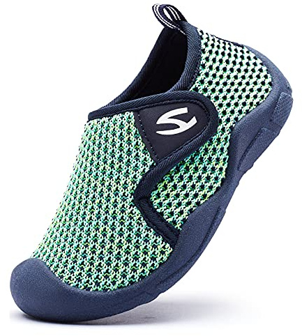 Meik Mangni Bambini Pantofole da Casa Antiscivolo Ragazzi Scarpe Primi Passi Ragazze Scarpe da Sportivi Scarpe Interne a Maglia Verde 28 EU