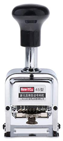 Milageto Stahl Nummernstempel mit 6 Positionen, automatische Nummerierungsmaschine