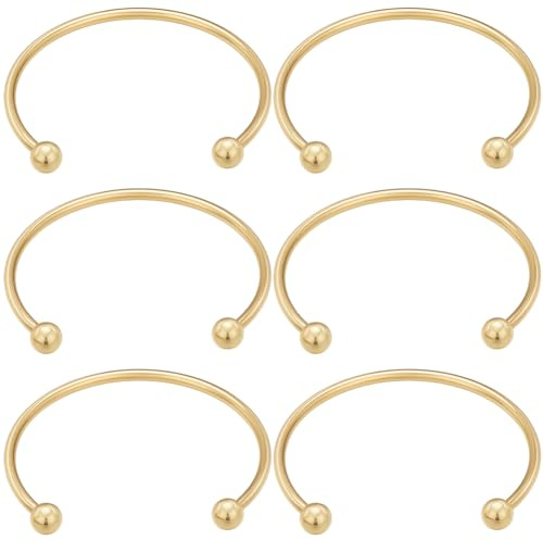 Beebeecraft 6 Stück 18 Karat Vergoldete Messing-Armreif-Beschläge, Offene Armreif-Armbänder Mit Schraubperlen, Halboffene Manschette Für Die DIY-Schmuckherstellung