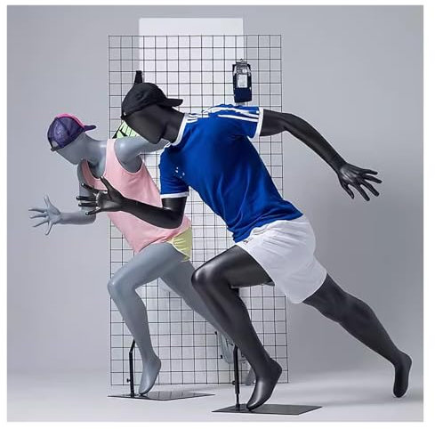 schaufensterpuppe Sport Schaufensterpuppe Ganzkörper, Schaufensterpuppe Körper Schneiderpuppe Torso Männlich/Weiblich Puppe, Fitness Schneiderpuppen für Einkaufszentren Bekleidungsgeschäfte(143cm/56in