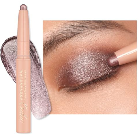 Oulac Ombretto in Stick Grigio, Matita Ombretto Rotante Lunga Durata e Impermeabile, Altamente Pigmentato e Finitura Metallica, Trucco Occhi Senza Rughe, Vegan, 3.8g (17) Hollywood Dream