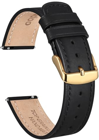 Ayadoo Cinturini in pelle vintage per uomo donna, 18mm 20mm 22mm genuino sgancio rapido banda di ricambio con acciaio inossidabile