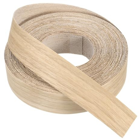 PATIKIL Cinta de borde de roble blanco 1 1/2 x 49.2 pies Cinta de chapa | de madera preencolada flexible, para borde contrachapado, con adhesivo termofusible, para restauración muebles