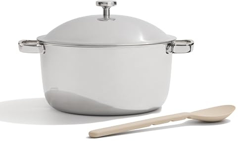 Our Place Titanium Perfect Pot Pro - 6.4L No-Coating Nonstick Stock Pot | Tri-Ply Titanium & Stainless Steel | Oven-Safe up to 535°C & Compatible with All Cooktops | Includes Spoon | Chrome
