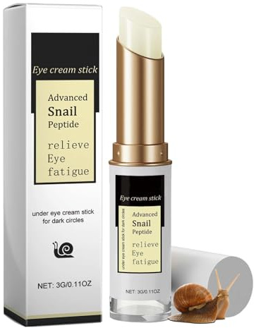 Dark Circle Eye Cream, Snail Peptide Eye Cream Stick for Dark Circles and Puffy Eyes, Under Eye Brightener, Eye Bags Remover, for Men & Women, Anti-wrinkle, Hydrating