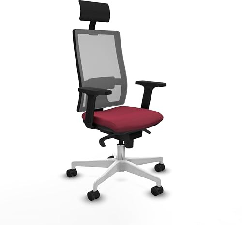 Piqueras y Crespo Sedia da ufficio con testa fissa, supporto lombare 1D, schienale regolabile e braccioli 2D, ideale per designer e cassiere.