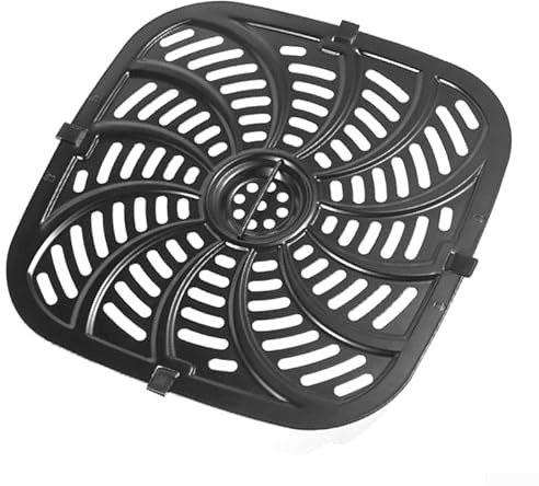 EXTRWORY Sartén de repuesto para freidora de aire de 24 x 25 cm, con protectores de esquina, accesorio de utensilios de cocina, color negro