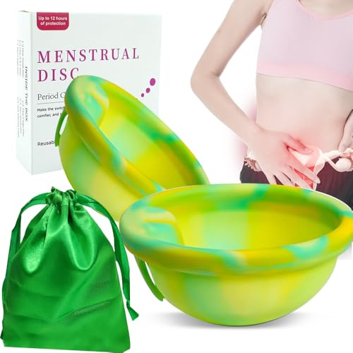 KBIBCK Disco Menstrual Reutilizable, 2 Piezas Copa Menstrual de Silicona, Menstruales Cup para Mujeres Activas Deporte, Natación (Talla S+L)