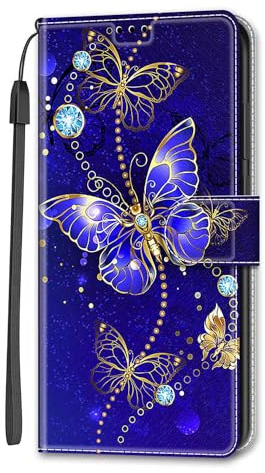Dfjhure for Samsung A17 Case Samsung Galaxy A26 5G Flip Wallet Phone Cover Silicone Shockproof Bumper Cover Stand View Cover with Card Slots Phone Case For Samsung Galaxy A17 / A26 5G- Butterfly