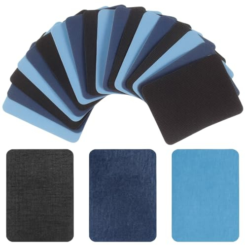 Jean-Flicken zum Aufbügeln 18 Stück, Größe 12,5×9,5 cm, Jeans Flicken zum Aufbügeln Innen Außen Stärkster Kleber, Baumwolle und Außen, Bügelflicken Jeans Baumwolle, Reparatur-Set für Erwachsene