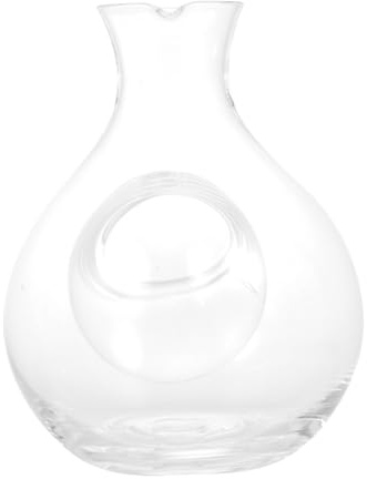 VALICLUD Decantador de Vino Transparente de Cristal Resistente y Pulido Separador de Hielo para Hogar Diseño Japonés Elegante para Liberar Aromas y Sabores para Catas y Reuniones