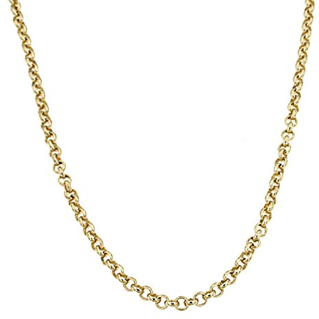 Erbskette vergoldet 4 mm Länge 55 cm Halskette Goldkette Herren-Kette Anhängerkette Damen Geschenk Schmuck ab Fabrik Italien tendenze