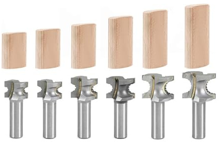 FindBuyTool Fräser Set, 6-teilig Kantenfräser 8mm Schaft für Festool Domino DF500/700, Wolframkarbid Bündigfräser Set für Holzbearbeitung und DIY-Projekte, Fräser-Bits D5,D6,D8,D10,D12,D14
