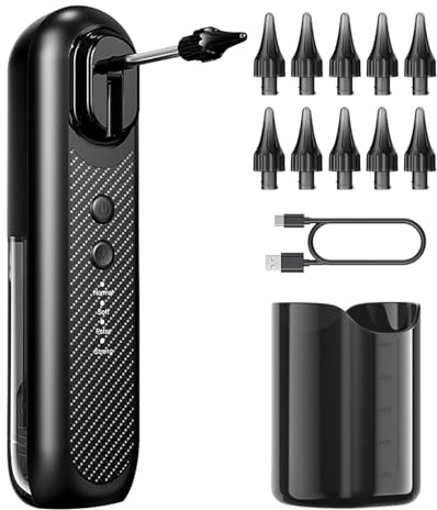 Ear Wax Removal Kit, Earwax Removal Tool Rechargeable Ears Cleaner | Water Powered Earwax Remover Ear Irrigation Flushing System for Adults Kids with 4 Pressure Modes 10 Replaceable Nozzles