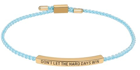 OIDEA Unisex Armband geflochten mit Gravur: Mit Gravur Don't let The Hard Days Win Remember who The Fuck You Are Motivationsschmuck verstellbar Handgelenk Geschenk für Damen Herren Gold Silber