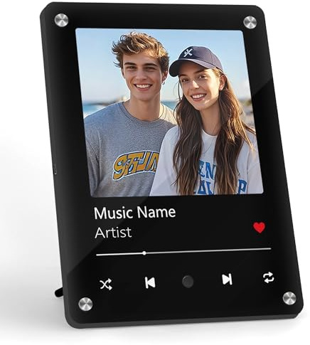 GMDLSK Placa Spotify Personalizada con Foto y Canción - Reproduce Música al Tocarla - Cuadro Musical Original - Regalo para Aniversario, Novios y Parejas