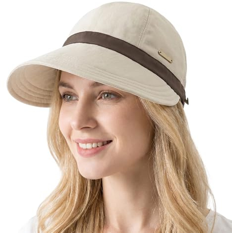 whatyam Basecap Damen Sommer mit Breiter Krempe, Atmungsaktive Baseball Cap für Pferdeschwanz, UV-Schutz Sonnenhut Frauen, wasserdichte Schirmmütze für Outdoor Strand Golf Reisen (Vollkappe Weiß)