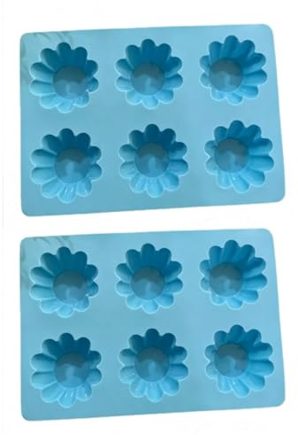 Riuulity Stampo da Forno Antiaderente in Silicone per Cupcake, Tortiera Scanalata a 6 cavità con Rilascio Flessibile e Facile per Crostate All', Cioccolatini, Produzione di Sa