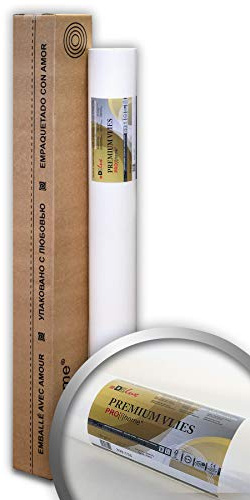 Profhome PremiumVlies Glattvlies 399-155 Vliestapete weiß 1m Breite – Profi Malervlies 150g/m² Einzelrolle 25m² (25x1m) überstreichbar rissüberbrückend – FSC® Mix TSUD-COC-001718-KR