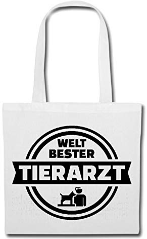 Reifen-Markt Tasche Umhängetasche TIERARZT - TIERKLINIK - TIERÄRZTIN - TIER DOKTOR - TIERARZT PRAXIS Einkaufstasche Schulbeutel Turnbeutel in Weiß