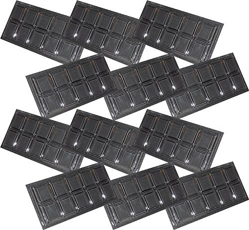 12 Transparent Plastic Chocolate bar Moulds Plain