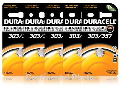 5 Duracell 357/303 A76 PX76 SR44W/SW LR44 AG13 Silver Oxide Battery