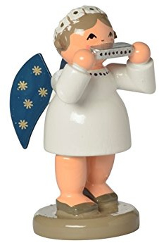 Rudolphs Schatzkiste Miniaturfigur Engel mit Mundharmonika BxTxH= 3x3x5cm NEU Miniatur Instrumente Figuren Seiffen Winter Erzgebirge Holzfigur Weihnachten Fensterschmuck Spielzeug Weihn