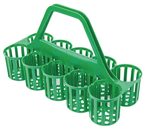 Chabrias Ltd 10 Hole Glass & Pint Carrier – Green Bar/Beer Garden Glass Collecting Basket - Heavy-Duty Plastic, 475×215×310 mm - Pub, Hospitality & Event Drinks Carrier, Perfect for Events (1)
