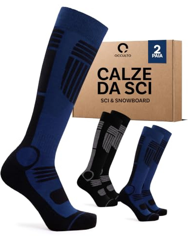 Occulto Chaussettes de Ski Homme lot de 2, lot de 4 (modèle: Felix)