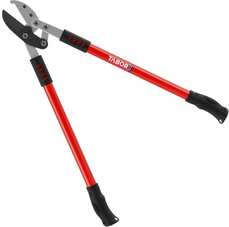 TABOR TOOLS GG12E Amboss Baumschere für trockenes, hartes und frisches Holz, Astschere mit extra hohe Hebelkraft, ergonomische Griffform, und präzise Messer mit antihaftbeschichteten Klingen.