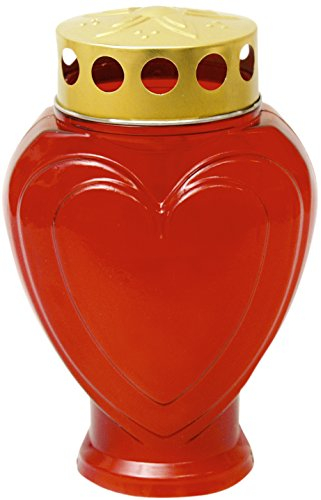 Grab – Vela – gedenk Grab lámpara Corazón Rojo