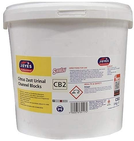 Jeyes JY34117 Sanilav Urinal Channel Blocks, Citrus, 3 kg