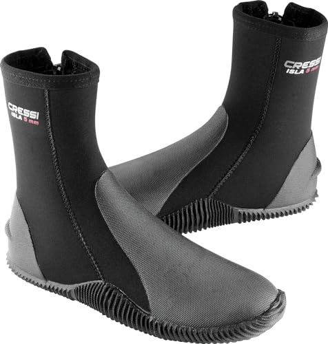 CRESSI Isla W/Sole Boots Schwarz/Rot Unisex Tauchstiefel Neoprenstiefel mit Gummisohle
